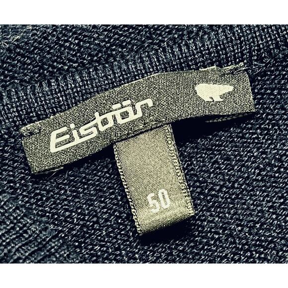 Eisbar Hooded Full Zip Sweater Mens Size M EU 50 Blue & Gray Wool Knit - Picture 5 of 6